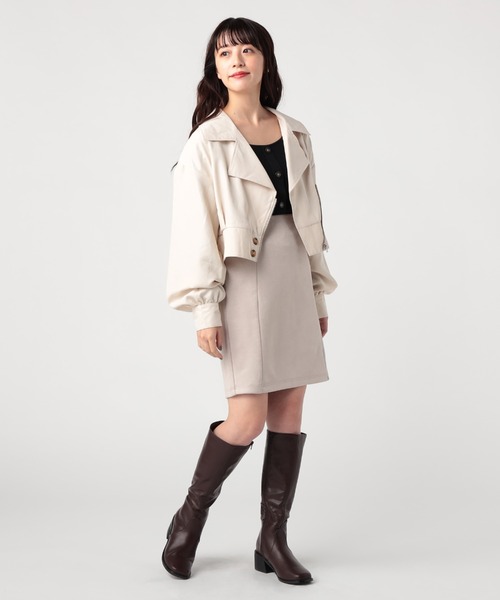 CECIL McBEE(セシルマクビー)の「細コールショートライダースジャケット(ライダースジャケット・レディース・ライトベージュ/モカ・MEDIUM)」の6枚目の写真
