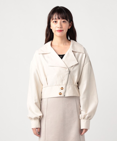 CECIL McBEE(セシルマクビー)の「細コールショートライダースジャケット(ライダースジャケット・レディース・ライトベージュ/モカ・MEDIUM)」の7枚目の写真