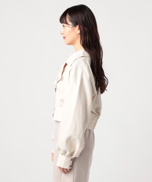 CECIL McBEE(セシルマクビー)の「細コールショートライダースジャケット(ライダースジャケット・レディース・ライトベージュ/モカ・MEDIUM)」の8枚目の写真