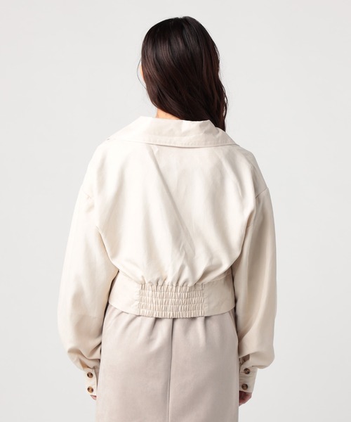CECIL McBEE(セシルマクビー)の「細コールショートライダースジャケット(ライダースジャケット・レディース・ライトベージュ/モカ・MEDIUM)」の9枚目の写真