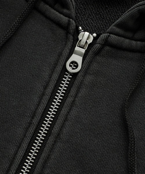 X-girl（エックスガール）の「PIGMENT DYED ZIP UP SWEAT HOODIE（パーカー・レディース・グリーン/ブラック・S/M）」の12枚目の写真