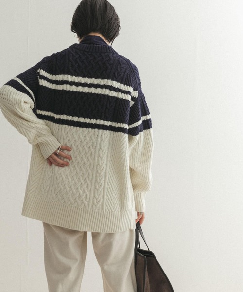 FORK&SPOON（フォークアンドスプーン）の「FORK&SPOON　ケーブルニットプルオーバー（ニット/セーター・レディース・レッド/ホワイト系その他/チャコールグレー・ONE）」の20枚目の写真