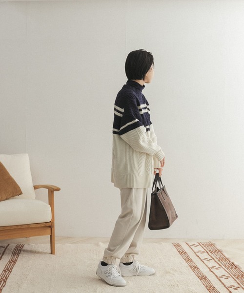 FORK&SPOON（フォークアンドスプーン）の「FORK&SPOON　ケーブルニットプルオーバー（ニット/セーター・レディース・レッド/ホワイト系その他/チャコールグレー・ONE）」の22枚目の写真