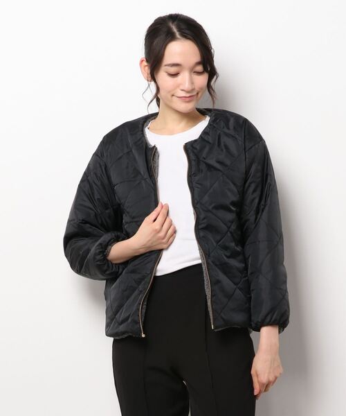 Lugnoncure(ルノンキュール)の「ボアキルトリバーシブルショートブルゾン(ブルゾン・レディース・グレー/オフホワイト/チャコール・フリ-)」の6枚目の写真