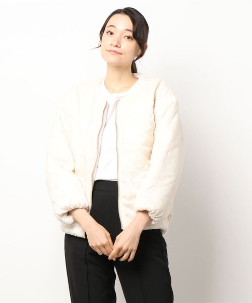 Lugnoncure(ルノンキュール)の「ボアキルトリバーシブルショートブルゾン(ブルゾン・レディース・グレー/オフホワイト/チャコール・フリ-)」の8枚目の写真