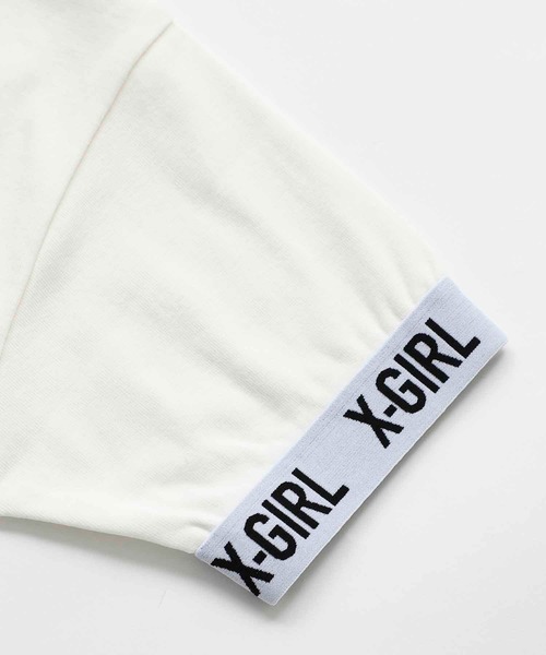 X-girl（エックスガール）の「LOGO CROPPED TOP（Tシャツ/カットソー・レディース・ブラック/イエロー/ホワイト・S/M）」の6枚目の写真