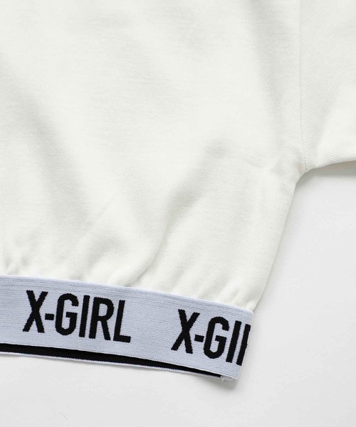 X-girl（エックスガール）の「LOGO CROPPED TOP（Tシャツ/カットソー・レディース・ブラック/イエロー/ホワイト・S/M）」の7枚目の写真