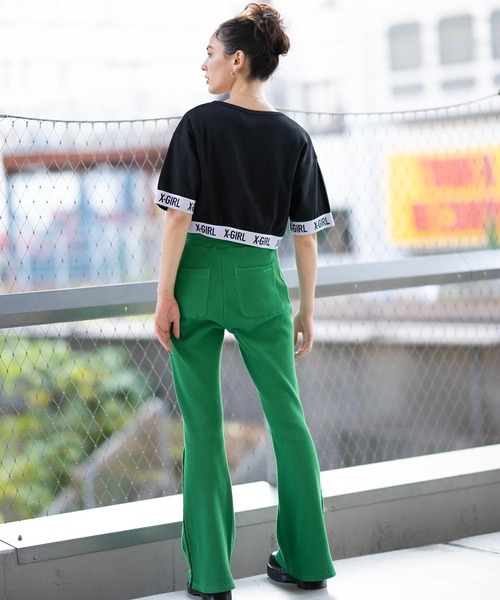 X-girl（エックスガール）の「LOGO CROPPED TOP（Tシャツ/カットソー・レディース・ブラック/イエロー/ホワイト・S/M）」の16枚目の写真