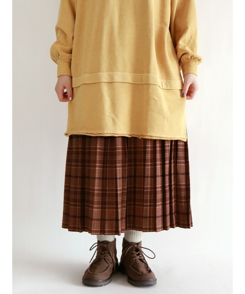 Samansa Mos2（サマンサ モスモス）の「ロングプリーツスカート（スカート・レディース・ブラック/ネイビー/ブラウン/オレンジ・ﾌﾘ-）」の3枚目の写真