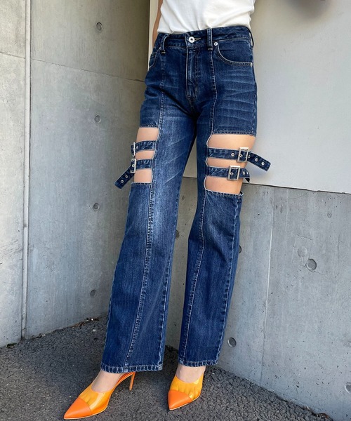 SPIRALGIRL（スパイラルガール）の「クリアポインテッドミュール（パンプス・レディース・ホワイト/ブラック/オレンジ・MEDIUM/LARGE）」の4枚目の写真