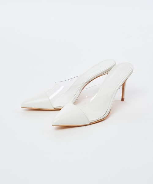 SPIRALGIRL（スパイラルガール）の「クリアポインテッドミュール（パンプス・レディース・ホワイト/ブラック/オレンジ・MEDIUM/LARGE）」の21枚目の写真