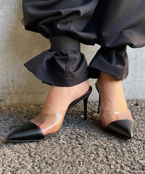 SPIRALGIRL（スパイラルガール）の「クリアポインテッドミュール（パンプス・レディース・ホワイト/ブラック/オレンジ・MEDIUM/LARGE）」の22枚目の写真