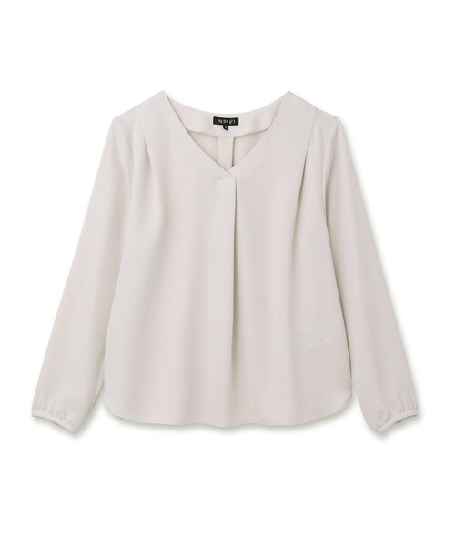 INDIVI（インディヴィ）の「◆【洗える/UVケア/吸水速乾/エコ】タックデザインVネックブラウス（シャツ/ブラウス・レディース・ライトグレー/ネイビー/オフホワイト/ピンク系その他/サックスブルー系5・40/38/42/36/34/03/05/12/15 /13/19）」の18枚目の写真