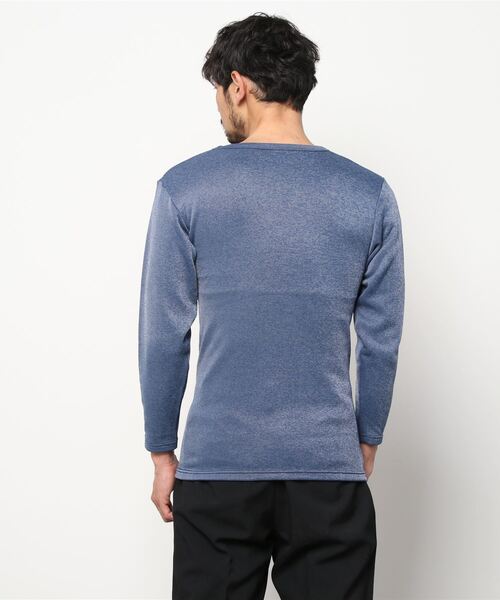 GUNZE（グンゼ）の「GUNZE グンゼ HOTMAGIC クルーネック＆Vネック 厚手 ロングスリーブシャツ 長袖 ホットマジック（Tシャツ/カットソー・メンズ・ブラック/ネイビー/ブラック系2/ブルー系2/オフホワイト/ネイビー系1/ブラック系3・MEDIUM/LARGE/X-LARGE）」の19枚目の写真
