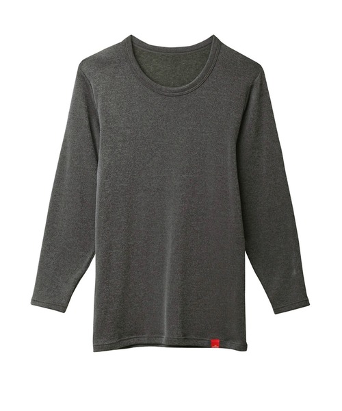 GUNZE（グンゼ）の「GUNZE グンゼ HOTMAGIC クルーネック＆Vネック 厚手 ロングスリーブシャツ 長袖 ホットマジック（Tシャツ/カットソー・メンズ・ブラック/ネイビー/ブラック系2/ブルー系2/オフホワイト/ネイビー系1/ブラック系3・MEDIUM/LARGE/X-LARGE）」の3枚目の写真