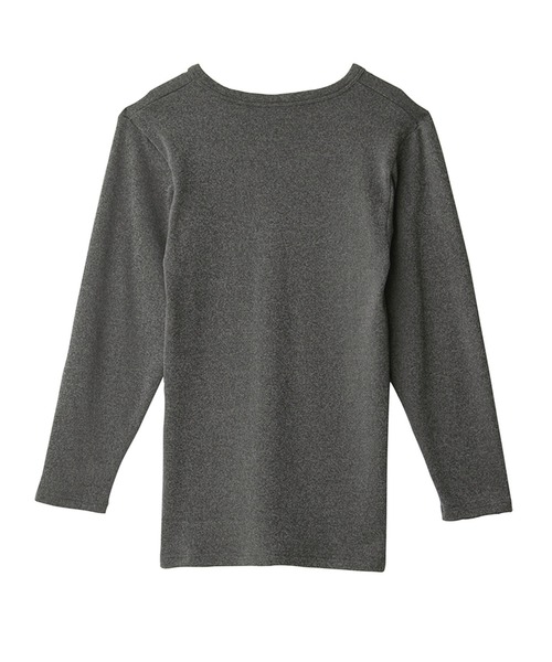 GUNZE（グンゼ）の「GUNZE グンゼ HOTMAGIC クルーネック＆Vネック 厚手 ロングスリーブシャツ 長袖 ホットマジック（Tシャツ/カットソー・メンズ・ブラック/ネイビー/ブラック系2/ブルー系2/オフホワイト/ネイビー系1/ブラック系3・MEDIUM/LARGE/X-LARGE）」の9枚目の写真