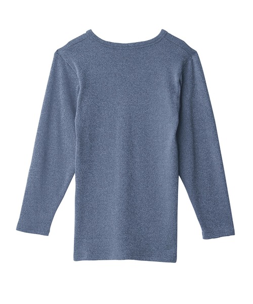 GUNZE（グンゼ）の「GUNZE グンゼ HOTMAGIC クルーネック＆Vネック 厚手 ロングスリーブシャツ 長袖 ホットマジック（Tシャツ/カットソー・メンズ・ブラック/ネイビー/ブラック系2/ブルー系2/オフホワイト/ネイビー系1/ブラック系3・MEDIUM/LARGE/X-LARGE）」の11枚目の写真