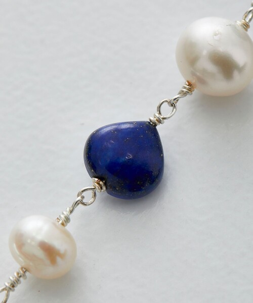 LiNoH(リノー)の「PEARL×NATURAL STONE BRACELET(ブレスレット・メンズ・ブルー/グリーン・FREE)」の18枚目の写真