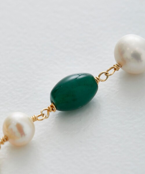 LiNoH(リノー)の「PEARL×NATURAL STONE BRACELET(ブレスレット・メンズ・ブルー/グリーン・FREE)」の19枚目の写真