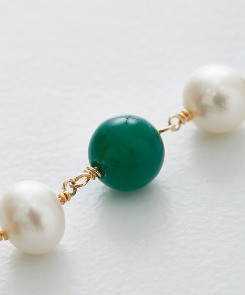 LiNoH(リノー)の「PEARL×NATURAL STONE BRACELET(ブレスレット・メンズ・ブルー/グリーン・FREE)」の8枚目の写真