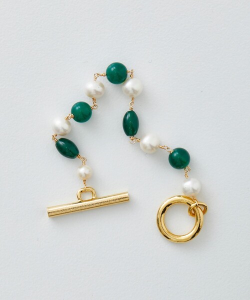 LiNoH(リノー)の「PEARL×NATURAL STONE BRACELET(ブレスレット・メンズ・ブルー/グリーン・FREE)」の11枚目の写真