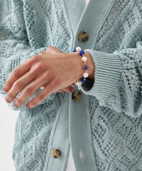 LiNoH(リノー)の「PEARL×NATURAL STONE BRACELET(ブレスレット・メンズ・ブルー/グリーン・FREE)」の14枚目の写真