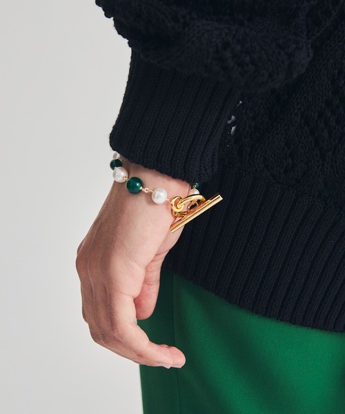 LiNoH(リノー)の「PEARL×NATURAL STONE BRACELET(ブレスレット・メンズ・ブルー/グリーン・FREE)」の21枚目の写真