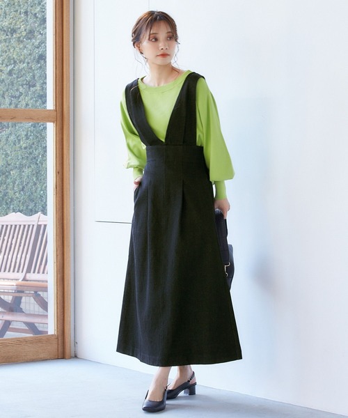 mysty woman（ミスティウーマン）の「【多色展開】ボリュームスリーブボートネックニット 273521（ニット/セーター・レディース・ブラック/ピンク/イエロー/ブルー/ライトグリーン/アイボリー/モカ/ラベンダー・FREE）」の11枚目の写真