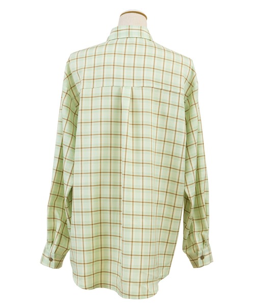 PUNYUS（プニュズ）の「オーバーチェックシャツ（シャツ/ブラウス・レディース・イエロー/ブルー/グリーン/オレンジ・4/2/3/1）」の11枚目の写真