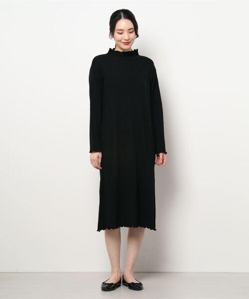 ehka sopo（エヘカソポ）の「メローニットワンピース（ワンピース・レディース・キナリ/ブラック/グレー・ﾌﾘ-）」の4枚目の写真