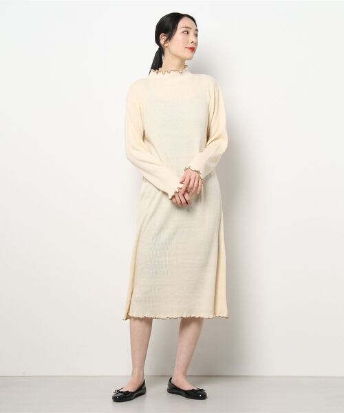 ehka sopo（エヘカソポ）の「メローニットワンピース（ワンピース・レディース・キナリ/ブラック/グレー・ﾌﾘ-）」の6枚目の写真