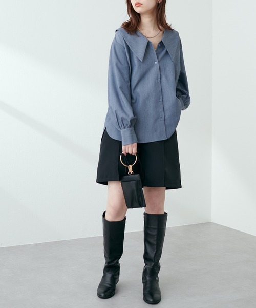 natural couture(ナチュラルクチュール)の「ピンタックデザインショートパンツ(その他パンツ・レディース・ブラック/ベージュ・FREE)」の12枚目の写真