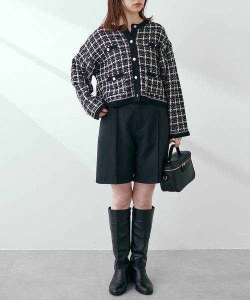 natural couture(ナチュラルクチュール)の「ピンタックデザインショートパンツ(その他パンツ・レディース・ブラック/ベージュ・FREE)」の3枚目の写真