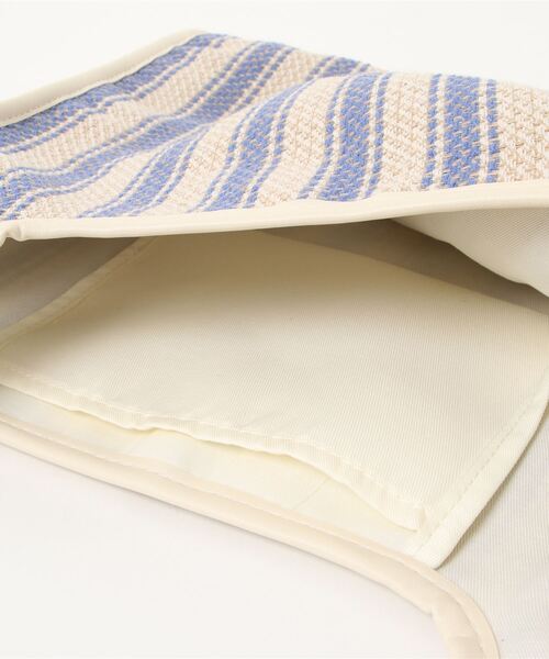 coca（coca）（コカ）の「ストライプジュートショッパーバッグ（トートバッグ・レディース・ブラック/アイボリー・ONE SIZE）」の3枚目の写真