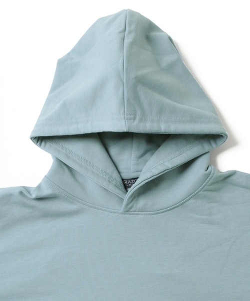 GLAZOS（グラソス）の「ストレッチミニ裏毛・ドロップショルダーフェイクレイヤードパーカー（パーカー・キッズ・ライトブルー/ブラック/グリーン系その他・130cm/140cm/150cm/160cm/170cm）」の6枚目の写真