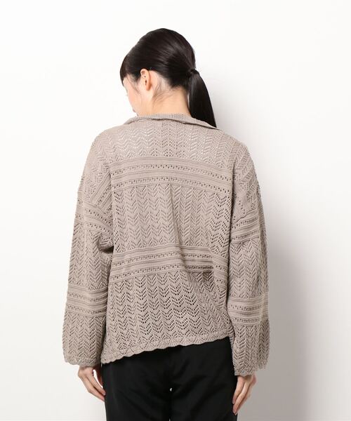 Samansa Mos2(サマンサ モスモス)の「透かしニットカーディガン(カーディガン/ボレロ・レディース・ベージュ/オフホワイト/ミント・フリ-)」の5枚目の写真