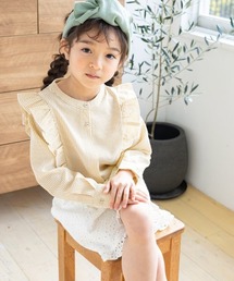 lulpini | kids ストライプフリルブラウス(シャツ/ブラウス)