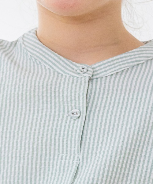 lulpini（ルルピー二）の「kids ストライプフリルブラウス（シャツ/ブラウス・キッズ・ミント/イエロー・S/M/L）」の8枚目の写真