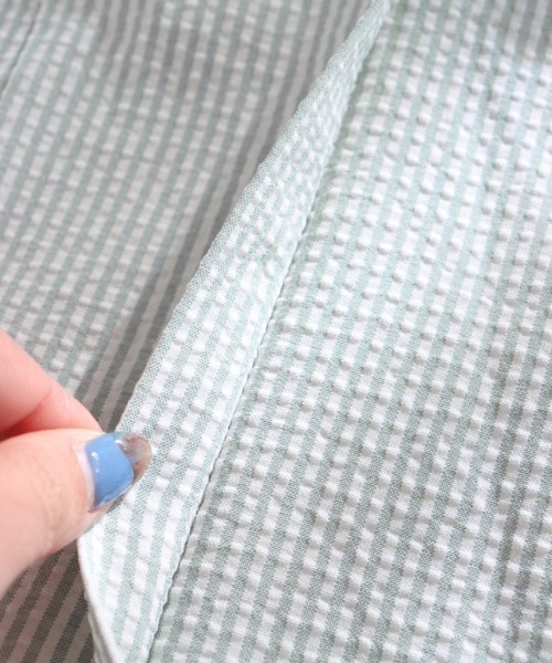 lulpini（ルルピー二）の「kids ストライプフリルブラウス（シャツ/ブラウス・キッズ・ミント/イエロー・S/M/L）」の12枚目の写真