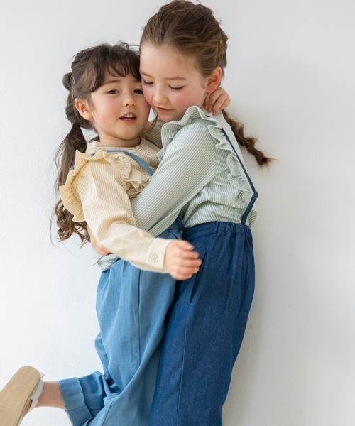 lulpini（ルルピー二）の「kids ストライプフリルブラウス（シャツ/ブラウス・キッズ・ミント/イエロー・S/M/L）」の19枚目の写真