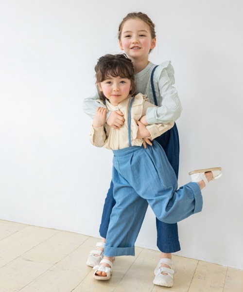 lulpini（ルルピー二）の「kids ストライプフリルブラウス（シャツ/ブラウス・キッズ・ミント/イエロー・S/M/L）」の21枚目の写真