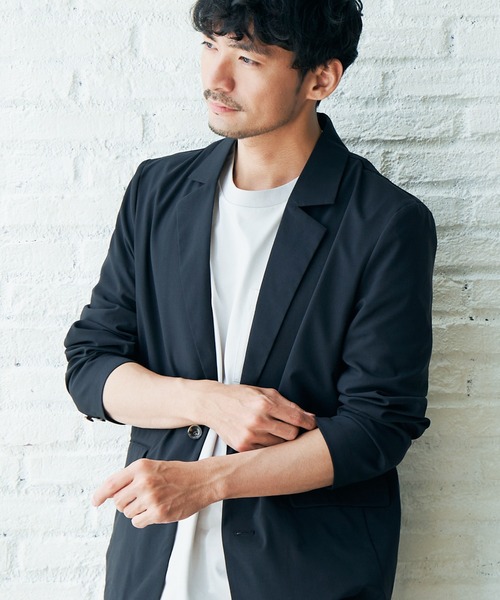 IKKA LOUNGE（イッカラウンジ）の「Reflax ストレッチテーラードジャケット（テーラードジャケット・メンズ・ネイビー/ベージュ・XL/L/M/S）」の2枚目の写真