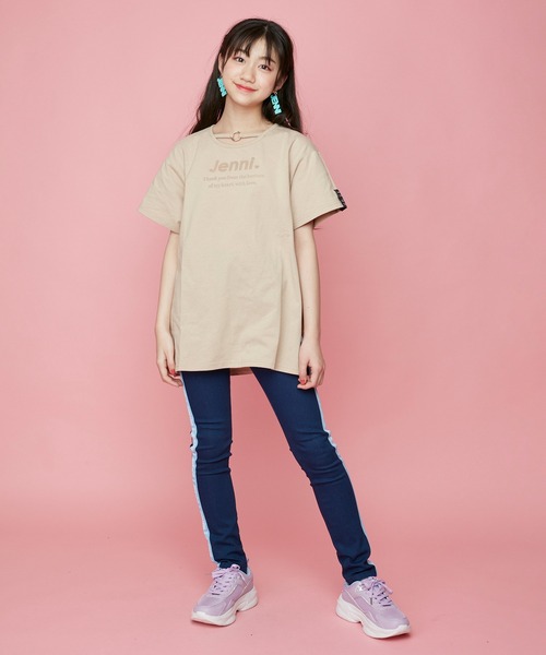 JENNI love(ジェニィラブ)の「テープロゴデニムレギパン(デニムパンツ・キッズ・ブルー/ネイビー・130cm/140cm/150cm/160cm)」の4枚目の写真