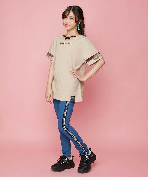 JENNI love(ジェニィラブ)の「テープロゴデニムレギパン(デニムパンツ・キッズ・ブルー/ネイビー・130cm/140cm/150cm/160cm)」の6枚目の写真