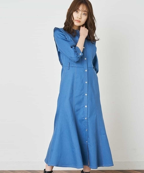 A de a.v.v(アードアー・ヴェ・ヴェ)の「デニムマーメイドワンピース(ワンピース・レディース・ネイビー・SMALL/MEDIUM)」の3枚目の写真