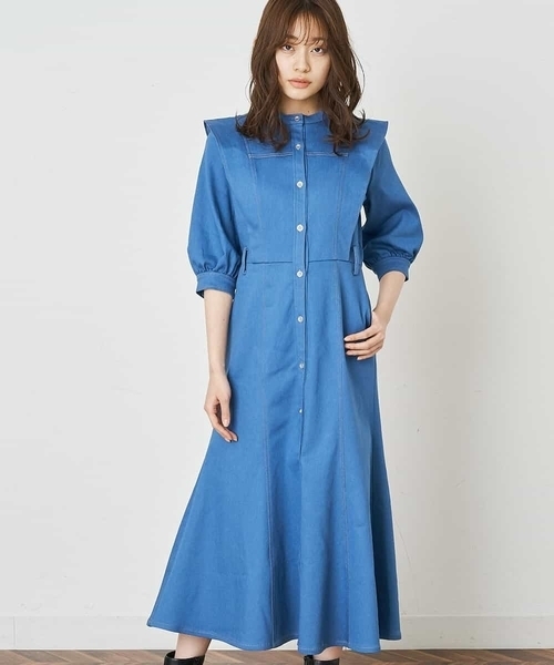 A de a.v.v(アードアー・ヴェ・ヴェ)の「デニムマーメイドワンピース(ワンピース・レディース・ネイビー・SMALL/MEDIUM)」の4枚目の写真