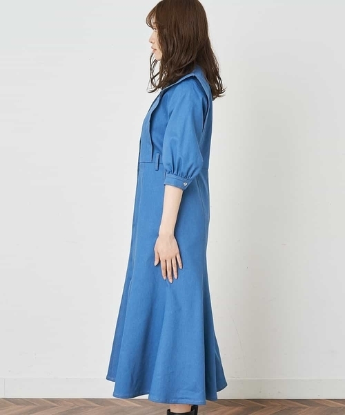 A de a.v.v(アードアー・ヴェ・ヴェ)の「デニムマーメイドワンピース(ワンピース・レディース・ネイビー・SMALL/MEDIUM)」の5枚目の写真