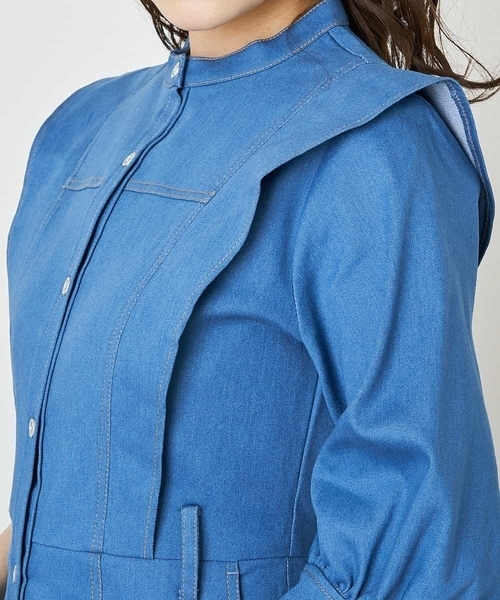 A de a.v.v(アードアー・ヴェ・ヴェ)の「デニムマーメイドワンピース(ワンピース・レディース・ネイビー・SMALL/MEDIUM)」の7枚目の写真