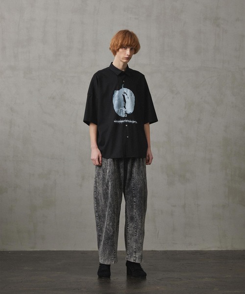 SHAREEF（シャリーフ）の「6.5oz DENIM WIDE PANTS（デニムパンツ・メンズ・ブラック/インディゴブルー/ブラック系その他/ケミカルウォッシュ・1/2/3）」の18枚目の写真