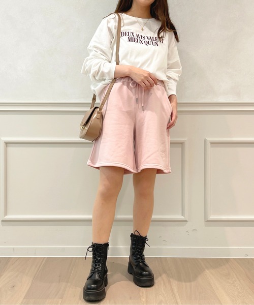 apres jour(アプレジュール)の「【セットアップ可能】スウェットショートパンツ【ZOZOTOWN限定アイテム】(スウェットパンツ・レディース・ピンク/ブラック/ナチュラル/アイボリー・フリー/X-LARGE)」の17枚目の写真
